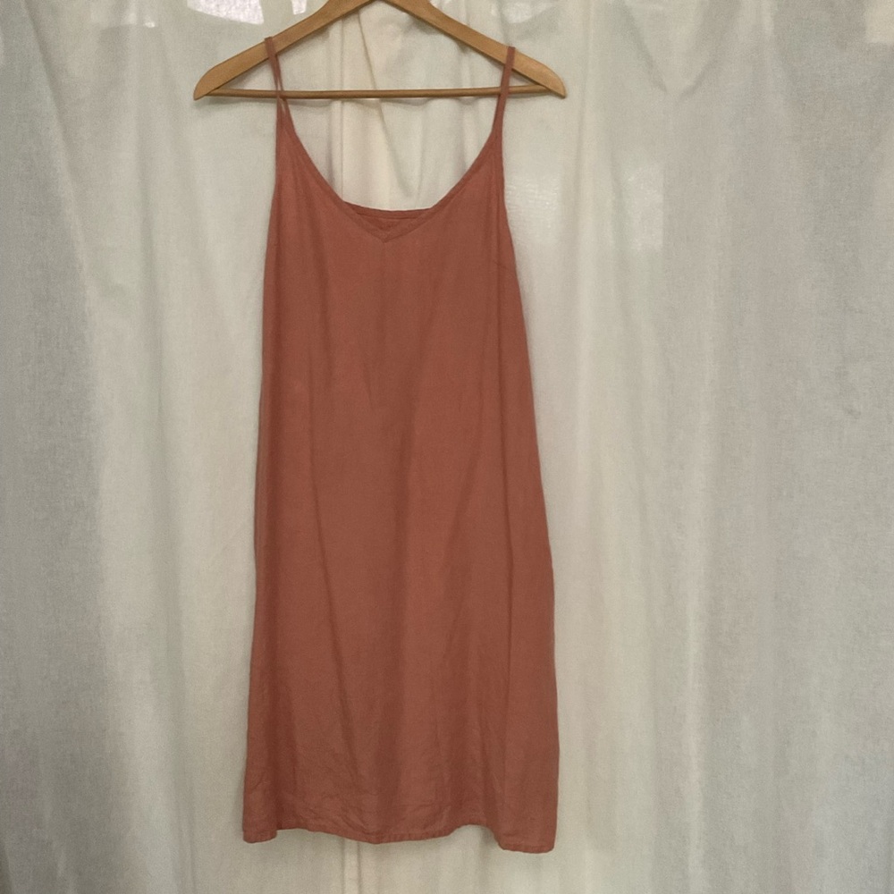 notPERFECTLINEN Linen slip dress LANGLEY midi slip dress, Canyon Clay/ Medium, M